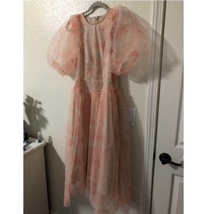 Simone Rocha H M Puff Sleeve Tulle Dress Size M